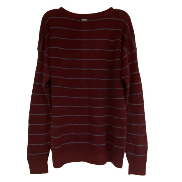 PRANA Women's Milani V-Neck Shirt Maroon Stripe Size Medium New - Picture 4 of 9